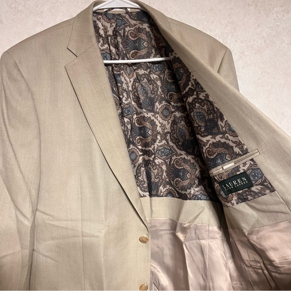Ralph Lauren Beige Blazer with Patterned Lining
